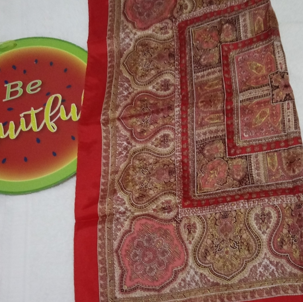 Vintage Hand Painted and Rolled Scarf